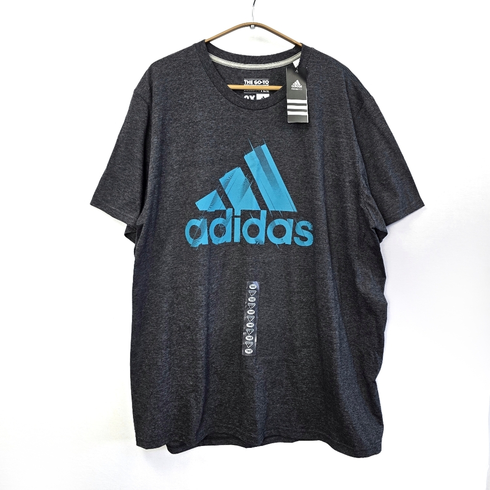 Adidas Men's Performance Tee NWT Size 2X Dark Gray Heather